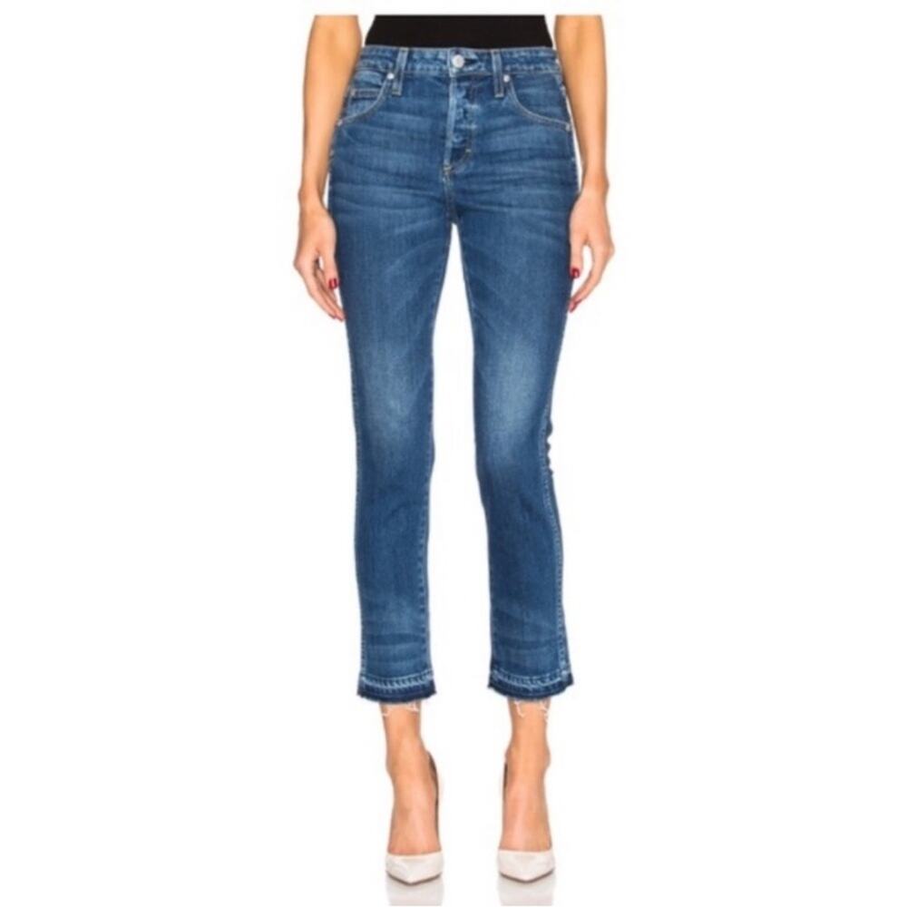 AMO Babe True Blue Crop Raw Hem jeans size 26